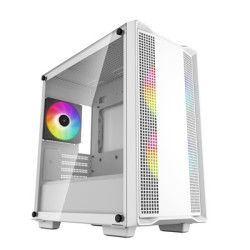 DeepCool CC360 ARGB WH  White  Mini Tower Chassis w/ Tempered Glass Window  3x 120mm ARGB Fans  USB 3.0  mATX/mITX