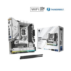 ASRock B860M Steel Legend WiFi Intel 1851 Socket Motherboard  Micro-ATX  4x DDR5 Slots  4x M.2 Sockets  2x USB-C Port  Fitted I/