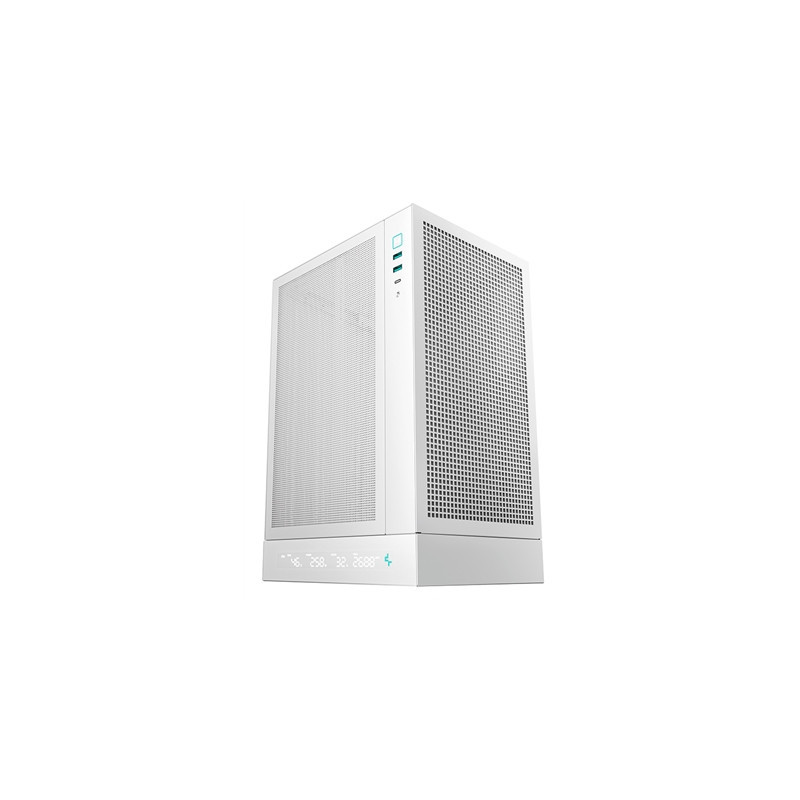 Deepcool CH170 Digital White Mini-ITX Case - High Airflow  Supports Water Cooling  Ultra-Quiet Operation  Compact Design for Eff
