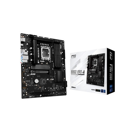 ASRock B860 Pro-A Intel 1851 Socket Motherboard  ATX  4x DDR5 Slots  3x M.2 Sockets  2x USB-C Port  2.5GbE LAN  1x DisplayPort /