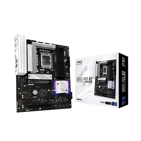 ASRock B860 Pro RS Intel 1851 Socket Motherboard  ATX  4x DDR5 Slots  3x M.2 Sockets  2x USB-C Port  Fitted I/O Shield  2.5GbE L