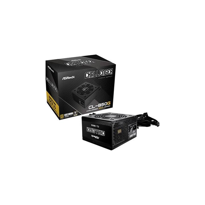 ASRock CL-850G 850W ATX Power Supply Unit  80 PLUS GOLD Certified  120mm Golf-Blade Fan  High Efficiency PSU