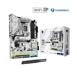 ASRock B860 Steel Legend WiFi Intel 1851 Socket Motherboard  ATX  4x DDR5 Slots  3x M.2 Sockets  2x USB-C Port  Fitted I/O Shiel