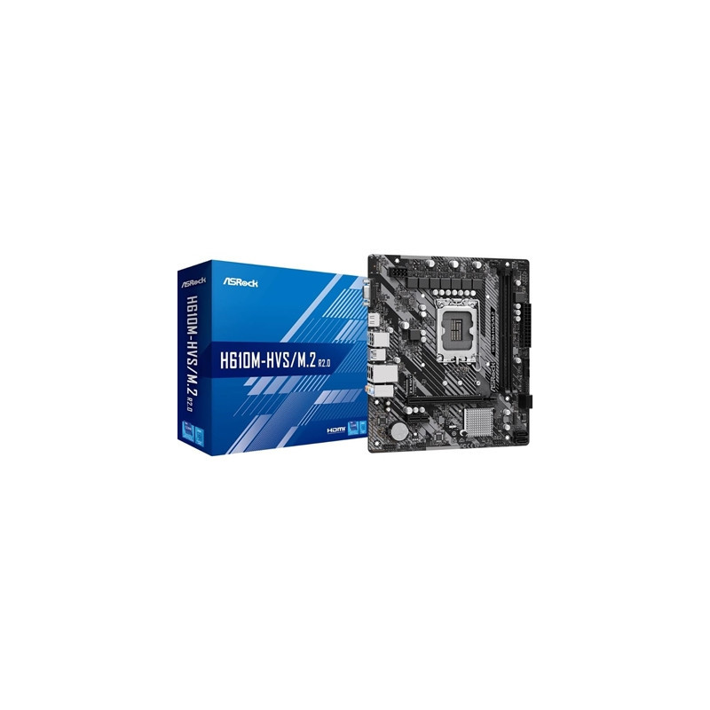 ASRock H610M-HDV/M.2 R2.0 Super Alloy Intel 1700 Socket Motherboard  Micro-ATX  2x DDR4 Slots  1x M.2 Socket  GbE LAN  1x D-Sub 