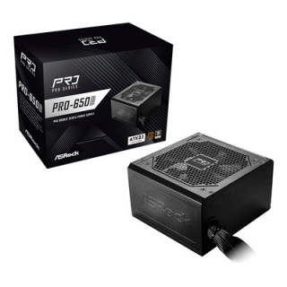 ASRock PRO-650B 650B ATX Power Supply Unit  80 PLUS Bronze Certified  Low noise 120mm FAN  High Efficiency PSU
