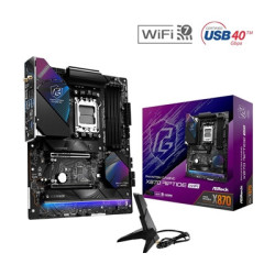 ASRock X870 RIPTIDE WIFI PHANTOM GAMING AMD AM5 Socket Motherboard  ATX  4x DDR5 Slots  3x M.2 Sockets  3x USB-C Port  Fitted I/