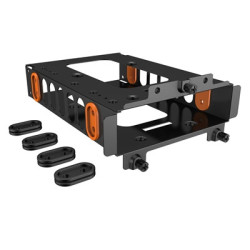be quiet! HDD Cage  Mounting for One HDD or Two SSDs  Black & Orange Rubber Decouplings Included  Compatible with Most be quiet!
