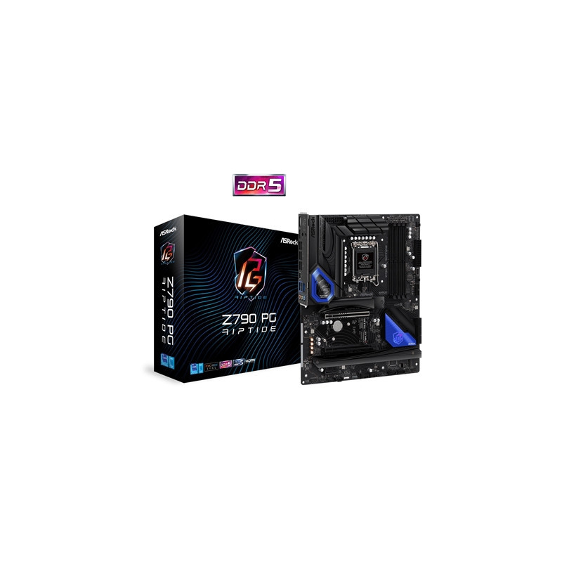 ASRock Z790 PG Riptide Intel 1700 Socket Motherboard  ATX  4x DDR5 Slots  5x M.2 Sockets  2x USB-C Port  Fitted I/O Shield  2.5G