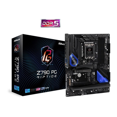 ASRock Z790 PG Riptide Intel 1700 Socket Motherboard  ATX  4x DDR5 Slots  5x M.2 Sockets  2x USB-C Port  Fitted I/O Shield  2.5G