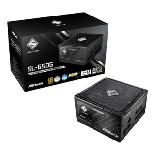 ASRock Steel Legend SL-650G 650W ATX Power Supply Unit  80 Plus Gold Certified  120mm Silent Cooling Fan  High Efficiency PSU