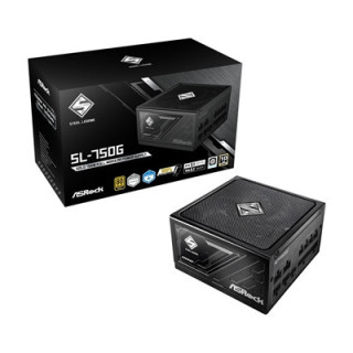 ASRock Steel Legend SL-750G 750W ATX Power Supply Unit  80 Plus Gold Certified  120mm Silent Cooling Fan  High Efficiency PSU