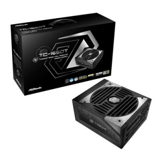 ASRock TC-1650T  1600W ATX Power Supply Unit  80 PLUS TITANIUM Certified. 135mm Striped Axial FDB Fan  High Efficiency PSU