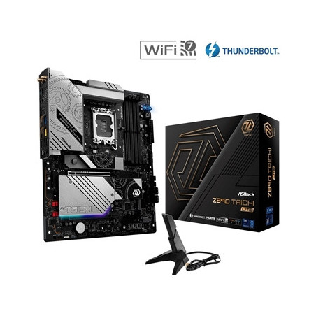 ASRock Z890 TAICHI LITE Intel 1851 Socket Motherboard  ATX  4x DDR5 Slots  6x M.2 Sockets  3x USB-C Port  Fitted I/O Shield  5Gb