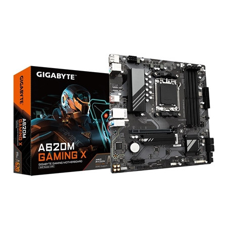 Gigabyte A620M GAMING X AMD AM5 Socket Motherboard  Micro-ATX  4x DDR5 Slots  1x M.2 Socket  2x USB-C Port  GbE LAN  1x DisplayP