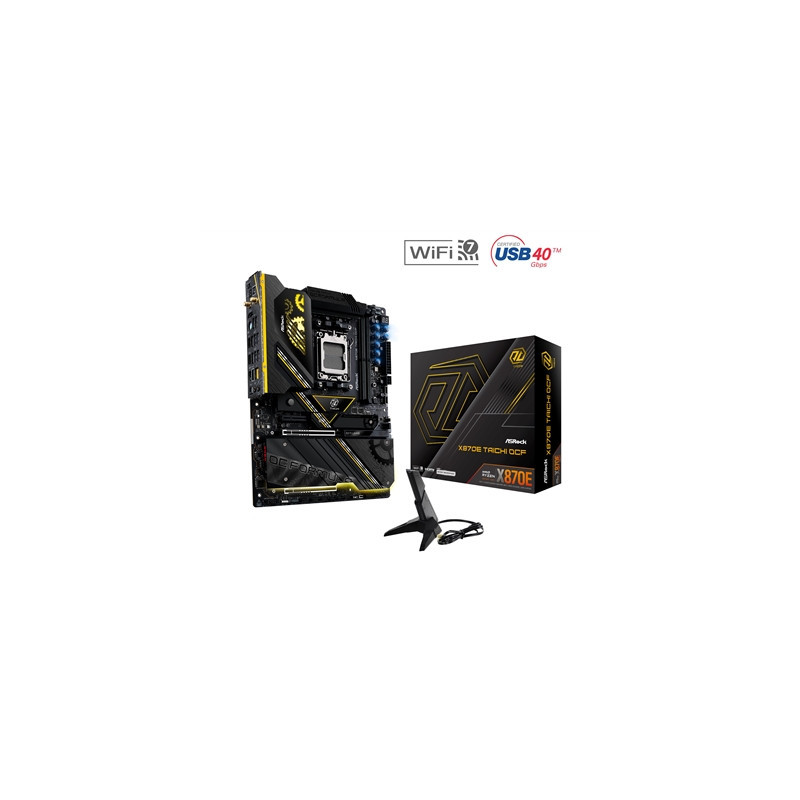 ASRock X870E TAICHI OCF AMD AM5 Socket Motherboard  ATX  2x DDR5 Slots  6x M.2 Socket  Fitted I/O Shield  5GbE LAN  Wi-Fi 7  1x 