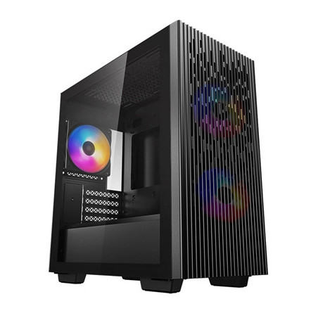 DeepCool MATREXX 40 3FS Case  Gaming  Black  Micro Tower  1 x USB 3.0 / 1 x USB 2.0  Tempered Glass Side Window Panel  Mesh Fron