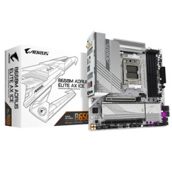 Gigabyte B650M AORUS ELITE AX ICE AMD AM5 Socket Motherboard  Micro-ATX  4x DDR5 Slots  2x M.2 Sockets  2x USB-C Port  Fitted I/