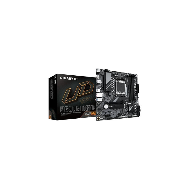 Gigabyte B650M D3HP Ultra Durable AMD AM5 Socket Motherboard  Micro-ATX  4x DDR5 Slots  2x M.2 Sockets  2x USB-C Port  2.5GbE LA