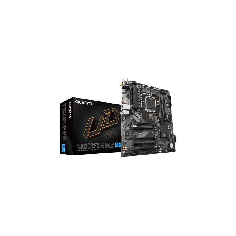 Gigabyte B760 DS3H AX DDR4 Ultra Durable Intel 1700 Socket Motherboard  ATX  4x DDR4 Slots  2x M.2 Sockets  2x USB-C Port  GbE L