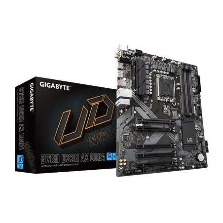 Gigabyte B760 DS3H AX DDR4 Ultra Durable Intel 1700 Socket Motherboard  ATX  4x DDR4 Slots  2x M.2 Sockets  2x USB-C Port  GbE L