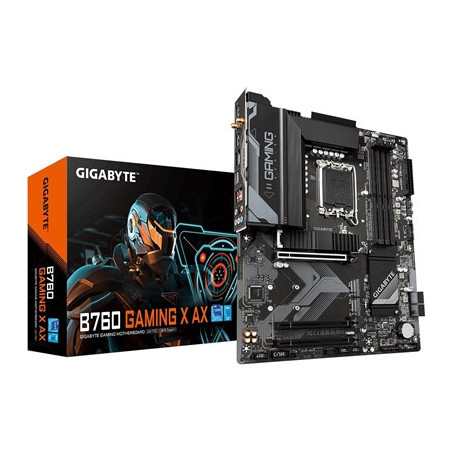Gigabyte B760 GAMING X AX Intel 1700 Socket Motherboard  ATX  4x DDR5 Slots  3x M.2 Sockets  2x USB-C Port  Fitted I/O Shield  2