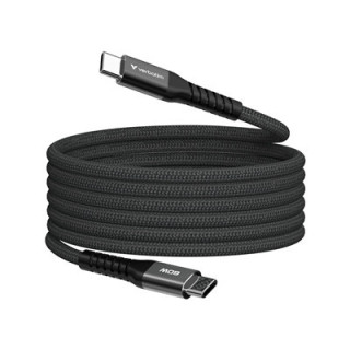 Verbatim Sync & Charge USB-C to USB-C 60W Magnetic Cable 120cm Black  Supports PD 3.0 and QC 3.0