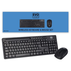 Evo Labs WM-757UK Wireless Keyboard and Mouse Combo Set  With Integrated Tablet/ Mobile/ Smartphone Stand  2.4GHz Full Size Qwer