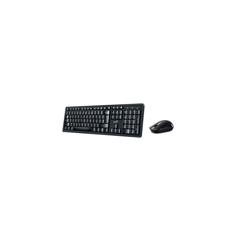 Genius KM-8200 Wireless Smart Keyboard and Mouse Combo Set  Customizable Function Keys  Multimedia  Full Size UK Layout and Opti