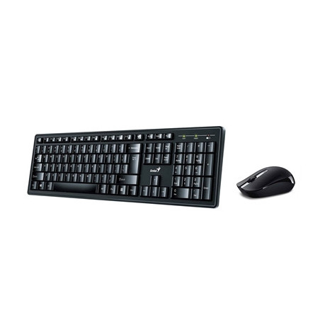 Genius KM-8200 Wireless Smart Keyboard and Mouse Combo Set  Customizable Function Keys  Multimedia  Full Size UK Layout and Opti