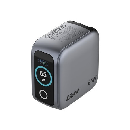 Verbatim Mini GaN Charger with Display  65W 3-Port + 60W USB-C to USB-C Cable