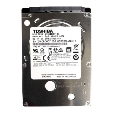Toshiba MQ04ABF100 1TB 5400RPM 2.5 Inch 7mm Internal Hard Drive