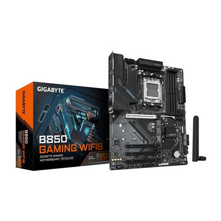 Gigabyte B850 GAMING WIFI6 AMD AM5 Socket Motherboard  ATX  4x DDR5 Slots  3x M.2 Sockets  2x USB-C Port  Fitted I/O Shield  GbE