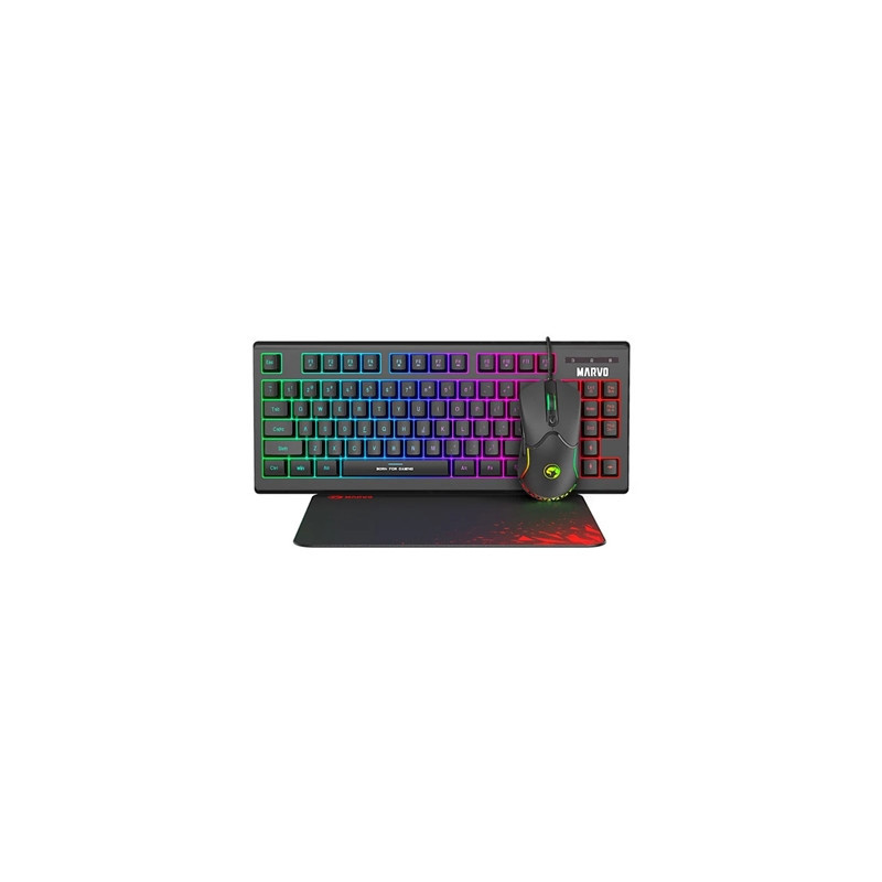 Marvo Scorpion CM310 Loot 30 3 in 1 RGB Wired Gaming UK Layout TKL Keyboard  Mouse and Mat Bundle (Black)