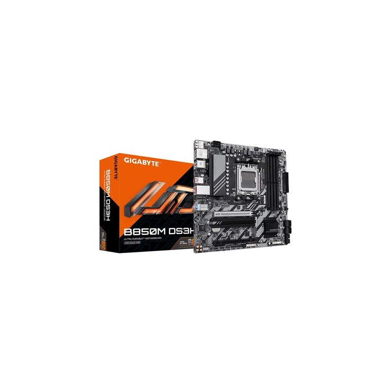 Gigabyte B850M DS3H AMD AM5 Socket Motherboard  Micro-ATX  4x DDR5 Slots  2x M.2 Sockets  2x USB-C Port  2.5GbE LAN  2x DisplayP