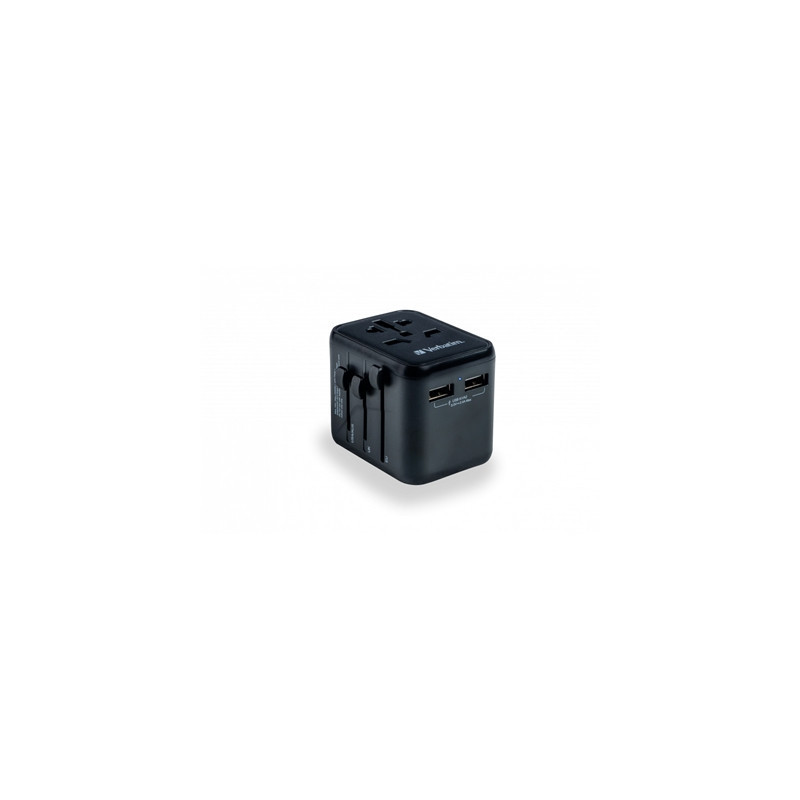 Verbatim UTA-01 Universal Travel Adapter with 2 x USB-A Ports 12W