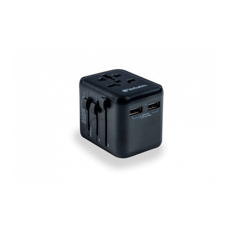 Verbatim UTA-01 Universal Travel Adapter with 2 x USB-A Ports 12W
