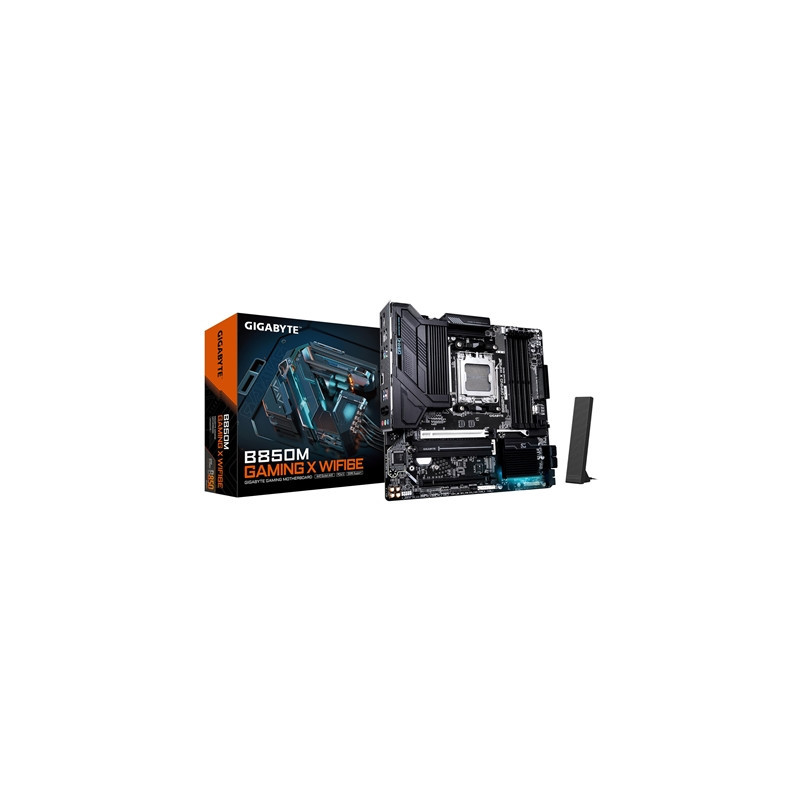 Gigabyte B850M GAMING X WIFI6E AMD AM5 Socket Motherboard  Micro-ATX  4x DDR5 Slots  2x M.2 Sockets  2x USB-C Port  Fitted I/O S