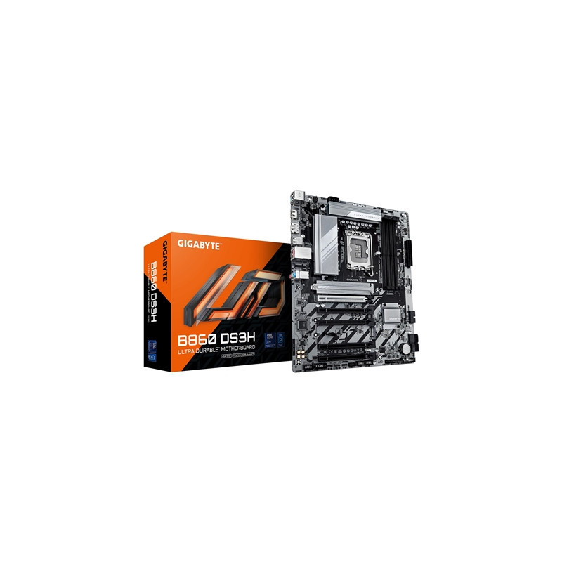 Gigabyte B860 DS3H Intel 1851 Socket Motherboard  ATX  4x DDR5 Slots  2x M.2 Sockets  2x USB-C Port  2.5GbE LAN  1x DisplayPort 
