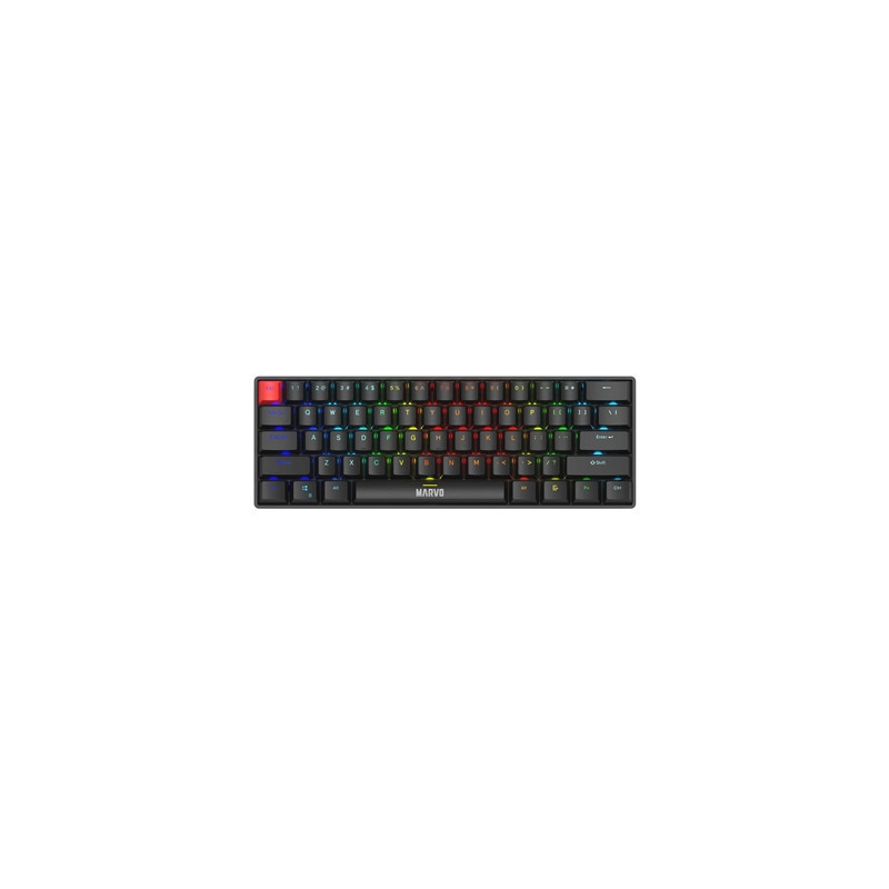 Marvo Scorpion KG933G Saber 61 Wired Mechanical RGB 60% UK Layout Gaming Keyboard (Black)