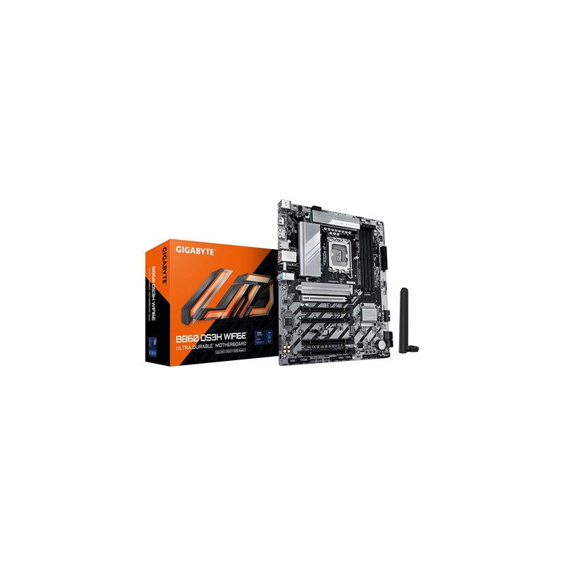 Gigabyte B860 DS3H WIFI6E Intel 1851 Socket Motherboard  ATX  4x DDR5 Slots  2x M.2 Sockets  2x USB-C Port  2.5GbE LAN  Wi-Fi 6E