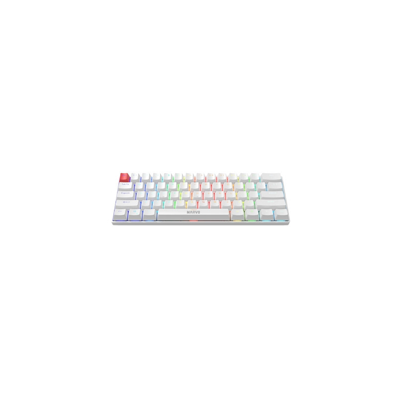 Marvo Scorpion KG933G Saber 61 Wired Mechanical RGB 60% UK Layout Gaming Keyboard (White)