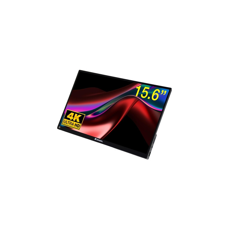 Verbatim Portable 15.6“ Touch Monitor 4K UHD ALU  3840 x 2160 Resolution  60HZ  Built-in Kickstand  Tilt: From 0 Up To 85