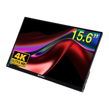 Verbatim Portable 15.6“ Touch Monitor 4K UHD ALU  3840 x 2160 Resolution  60HZ  Built-in Kickstand  Tilt: From 0 Up To 85