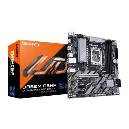 Gigabyte B860M D3HP Intel 1851 Socket Motherboard  Micro-ATX  4x DDR5 Slots  2x M.2 Sockets  1x USB-C Port  GbE LAN  1x DisplayP