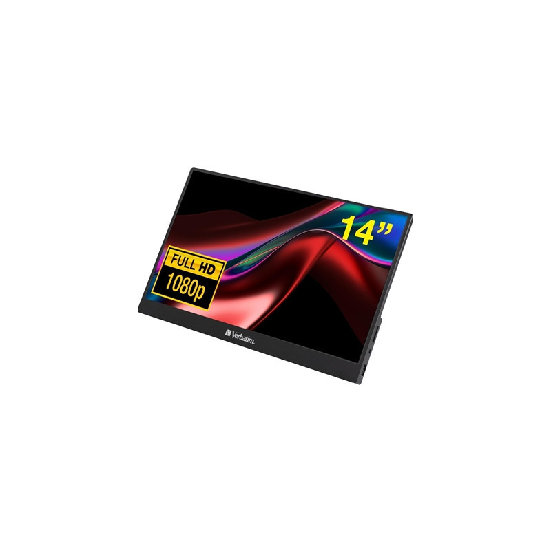Verbatim Portable 14“ FHD Touchscreen IPS Monitor Aluminium  USB-C  1920 x 1080 Resolution  60Hz