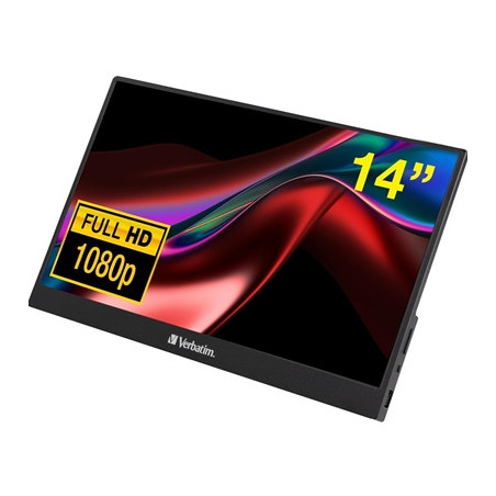 Verbatim Portable 14“ FHD Touchscreen IPS Monitor Aluminium  USB-C  1920 x 1080 Resolution  60Hz