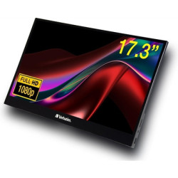 Verbatim PMT-17 Portable 17.3“ FHD Touchscreen Monitor ALU  1920 x 1080 Resolution  60Hz  Built-in Kickstand  Tilt: From 0 Up To