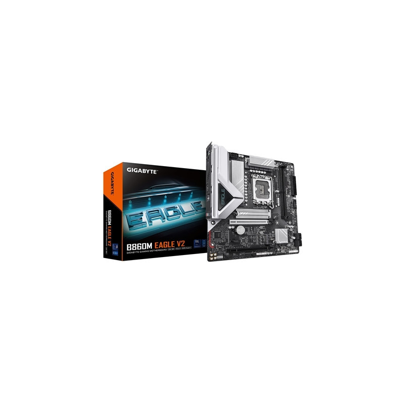 Gigabyte B860M EAGLE Intel 1851 Socket Motherboard  Micro-ATX  2x DDR5 Slots  2x M.2 Sockets  1x USB-C Port  Fitted I/O Shield  