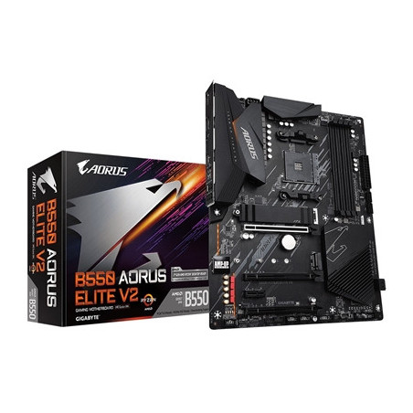 Gigabyte B550 AORUS ELITE V2 AMD AM4 Socket Motherboard  ATX  4x DDR4 Slots  2x M.2 Sockets  1x USB-C Port  Fitted I/O Shield  2