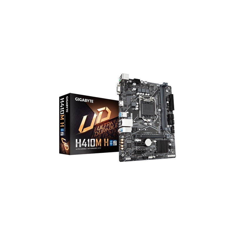 Gigabyte H410M H V2 Ultra Durable Intel 1200 Socket Motherboard  Micro-ATX  2x DDR4 Slots  1x M.2 Socket  GbE LAN  1x D-Sub / 1x